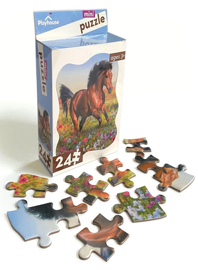 Playhouse Handsome Horse 24-Piece Die-Cut Shaped Mini Puzzle for Kids - Image 2